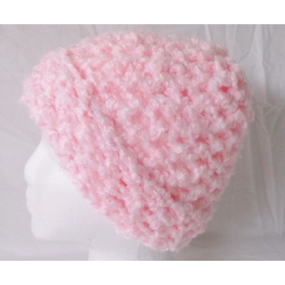 Pink Crochet Hat/Beanie Handmade Pizazz Creations17"Around9 3/4" Long  eb-55783066
